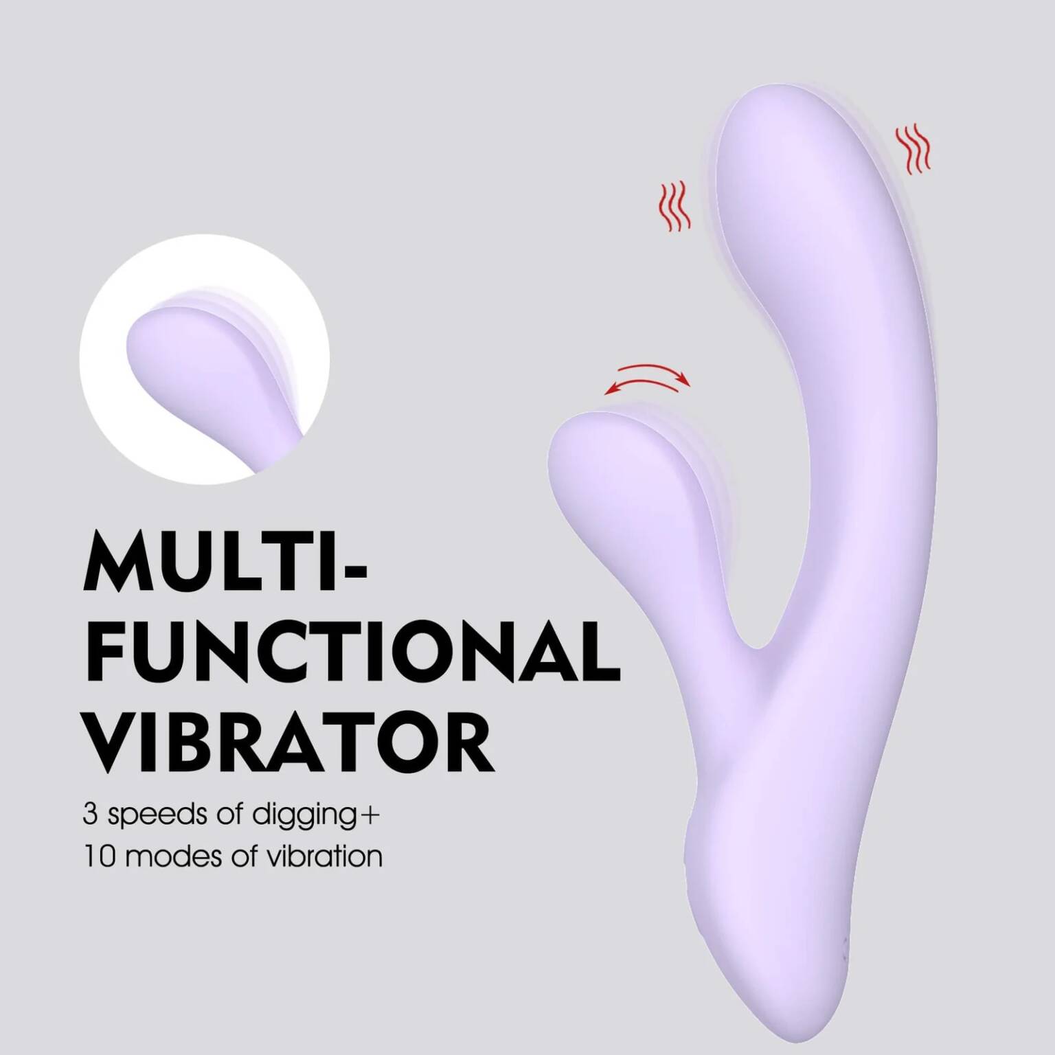 Modern Lavender Dual-Action Vibrator with Ergonomic Curves